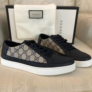 common gg supreme leather and canvas trainers